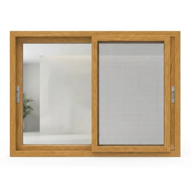 Golden Oak UPVC 112 Series 3-Track 2-Panel Sliding Window with Mesh by Simmply Perfect, Hyderabad