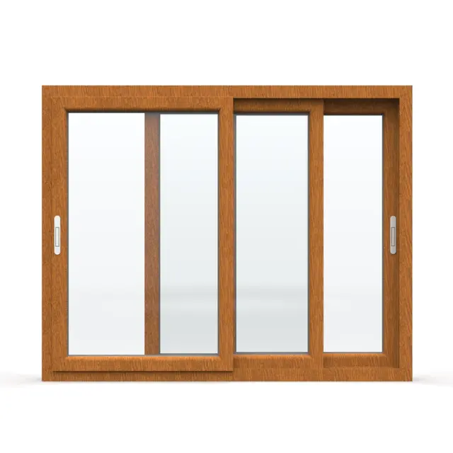 Golden Oak UPVC 112 Series 3-Track 3-Panel Sliding Door by Simmply Perfect, Hyderabad
