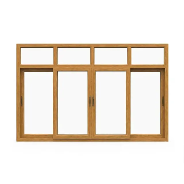 Golden Oak UPVC 112 Series 3-Track 4-Panel Combination Sliding Window with Top Fix Golden Oak UPVC 112 Series 3-Track 4-Panel Combination Sliding Window with Top Fix by Simmply Perfect, Hyderabad