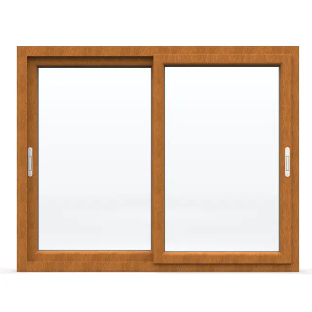 Golden Oak UPVC 62 Series 2-Track 2-Panel Sliding Window by Simmply Perfect, Hyderabad