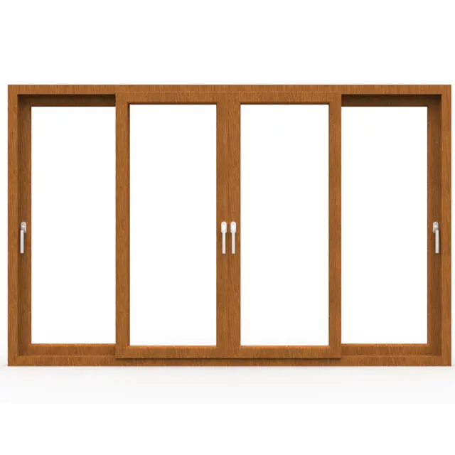 Golden Oak UPVC 62 Series 2-Track 4-Panel Sliding Door by Simmply Perfect, Hyderabad