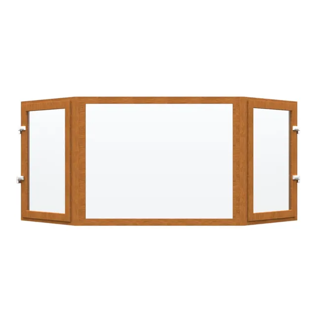 Golden Oak UPVC Bay Window Front Fixed, At Sides Outswing Openable Golden Oak UPVC Bay Window Front Fixed, At Sides Outswing Openable by Simmply Perfect, Hyderabad