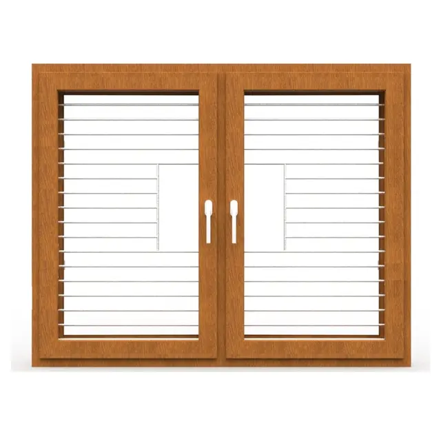 Golden Oak UPVC Double Casement Window with Grill by Simmply Perfect, Hyderabad
