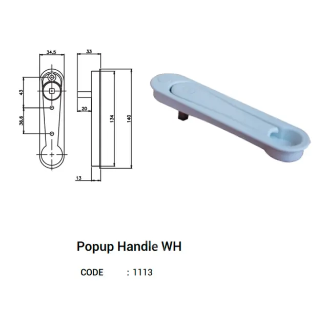 Popup Handle Wh for UPVC Windows & Doors by Simmply Perfect, Hyderabad