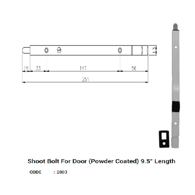 Shoot Bolt for Door (Powder Coated) for UPVC Windows & Doors by Simmply Perfect, Hyderabad