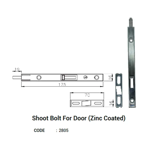 Shoot Bolt For Door (Zinc Coated) for UPVC Windows & Doors Shoot Bolt For Door (Zinc Coated) for UPVC Windows & Doors by Simmply Perfect, Hyderabad