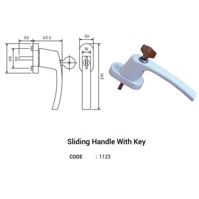 Sliding Handle With Key for UPVC Windows & Doors | Simmply Perfect Sliding Handle With Key for UPVC Windows & Doors by Simmply Perfect, Hyderabad