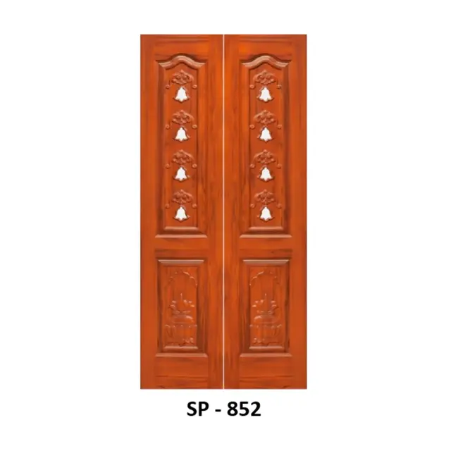 Teak Pooja Door Design 852 by Simmply Perfect, Hyderabad
