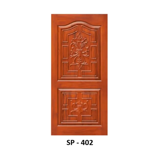 Teak Two Panel Carving Door Design 402 by Simmply Perfect, Hyderabad