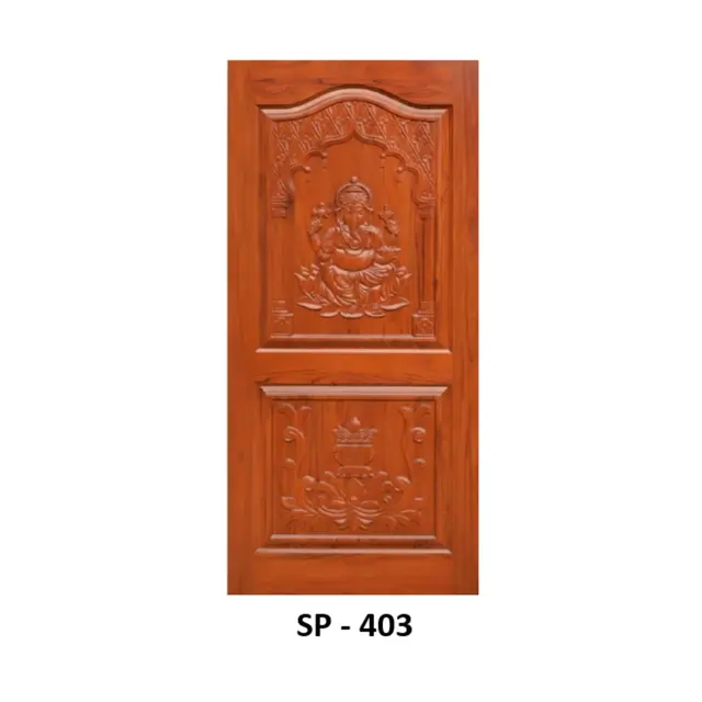 Teak Two Panel Carving Door Design 403 by Simmply Perfect, Hyderabad