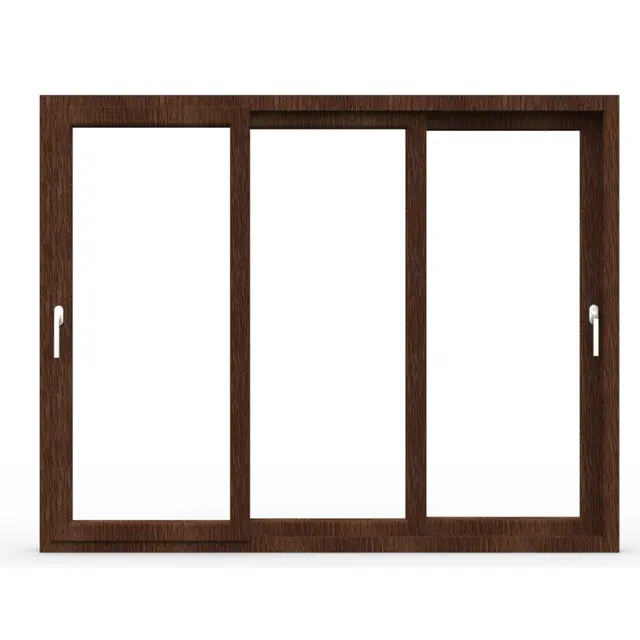 Walnut UPVC 112 Series 3-Track 3-Panel Sliding Door | Simmply Perfect Walnut UPVC 112 Series 3-Track 3-Panel Sliding Door by Simmply Perfect, Hyderabad