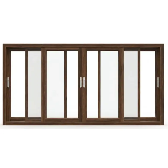 Walnut UPVC 112 Series 3-Track 4-Panel Sliding Door with Mesh Walnut UPVC 112 Series 3-Track 4-Panel Sliding Door with Mesh by Simmply Perfect, Hyderabad