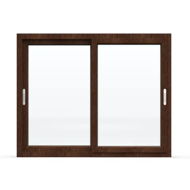 Walnut UPVC 62 Series 2-Track 2-Panel Sliding Window | Simmply Perfect Walnut UPVC 62 Series 2-Track 2-Panel Sliding Window by Simmply Perfect, Hyderabad
