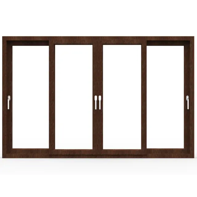 Walnut UPVC 62 Series 2-Track 4-Panel Sliding Door | Simmply Perfect Walnut UPVC 62 Series 2-Track 4-Panel Sliding Door by Simmply Perfect, Hyderabad