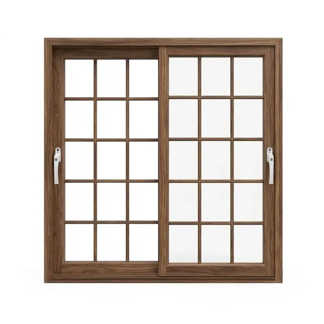 Walnut UPVC 62 Series 2-Track French Sliding Door by Simmply Perfect, Hyderabad