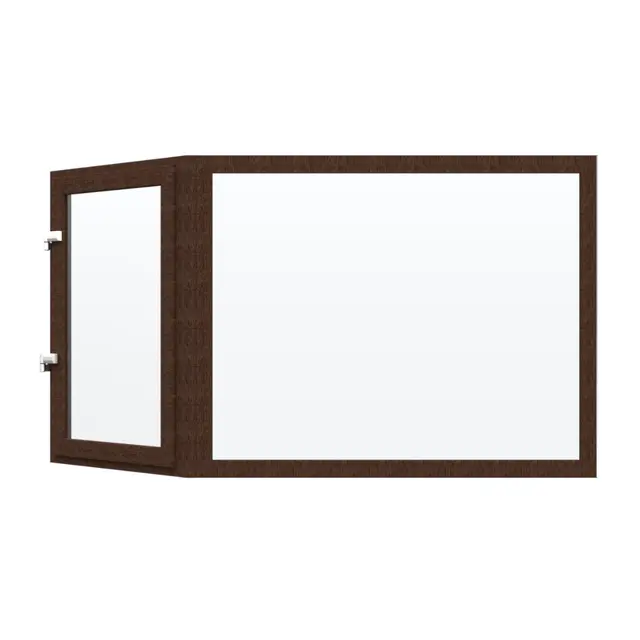 Walnut UPVC Bay Window Front Fixed, Side Outswing Openable Walnut UPVC Bay Window Front Fixed, Side Outswing Openable by Simmply Perfect, Hyderabad
