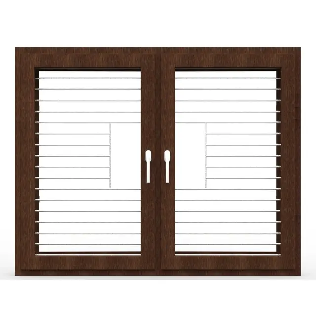 Walnut UPVC Double Casement Window with Grill by Simmply Perfect, Hyderabad
