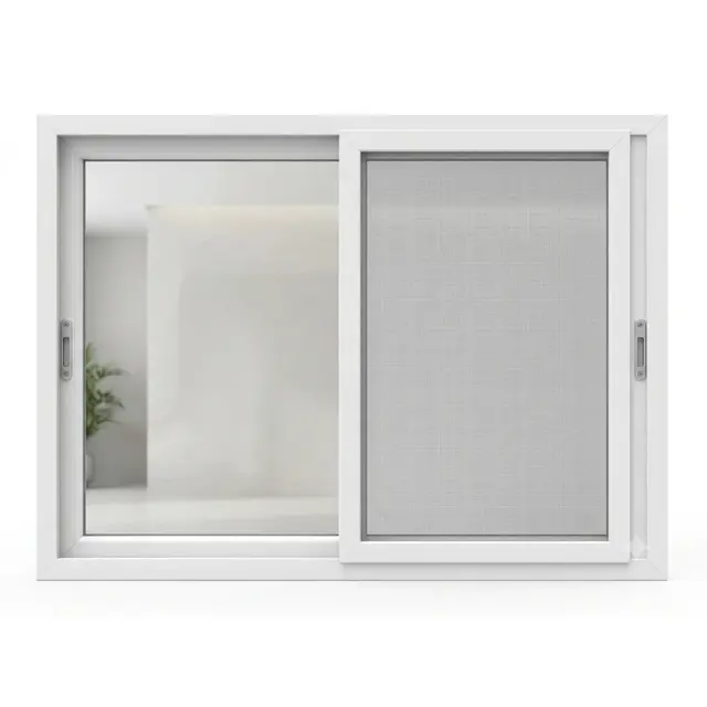 White UPVC 112 Series 3-Track 2-Panel Sliding Window with Mesh White UPVC 112 Series 3-Track 2-Panel Sliding Window with Mesh by Simmply Perfect, Hyderabad
