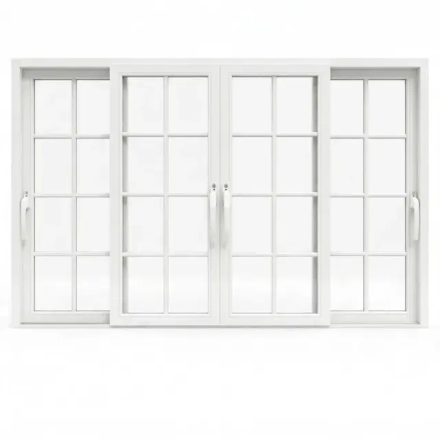 White UPVC 112 Series 3-Track 4-Panel French Sliding Door White UPVC 112 Series 3-Track 4-Panel French Sliding Door by Simmply Perfect, Hyderabad