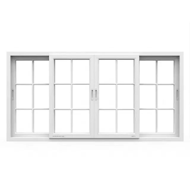 White UPVC 112 Series 3-Track 4-Panel French Sliding Window White UPVC 112 Series 3-Track 4-Panel French Sliding Window by Simmply Perfect, Hyderabad