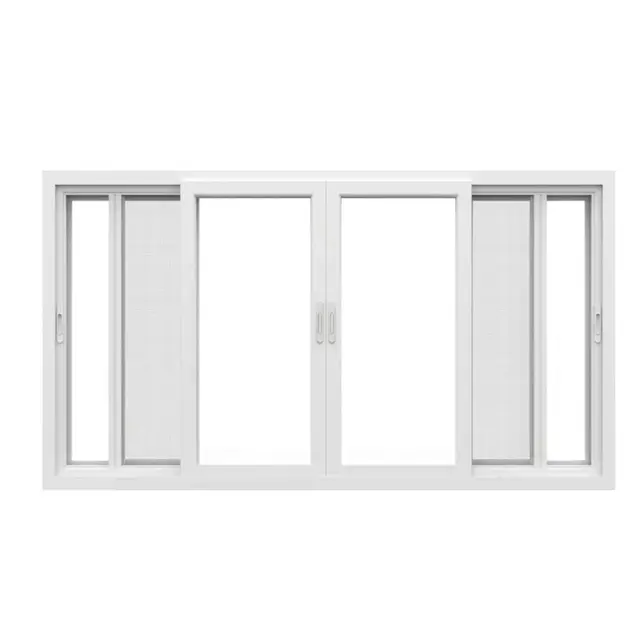 White UPVC 112 Series 3-Track 4-Panel Sliding Window with Mesh White UPVC 112 Series 3-Track 4-Panel Sliding Window with Mesh by Simmply Perfect, Hyderabad