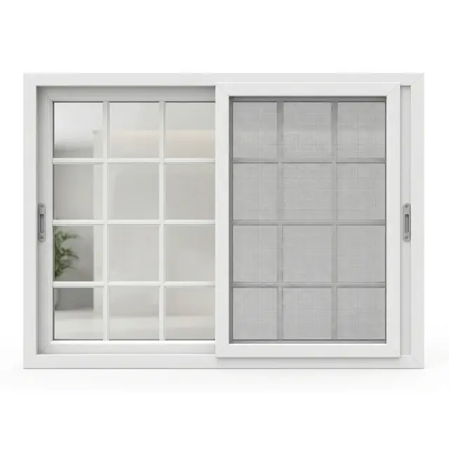 White UPVC 112 Series 3-Track French Sliding Window | Simmply Perfect White UPVC 112 Series 3-Track French Sliding Window by Simmply Perfect, Hyderabad