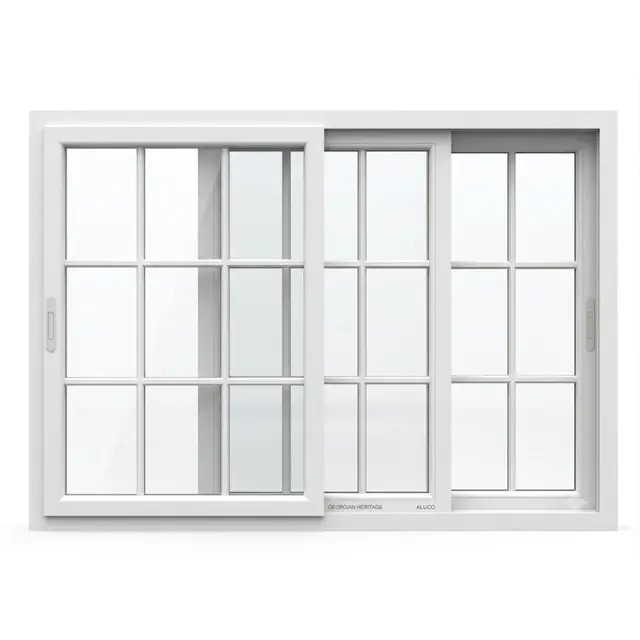 White UPVC 99 Series 3-Track French Sliding Window | Simmply Perfect White UPVC 99 Series 3-Track French Sliding Window by Simmply Perfect, Hyderabad