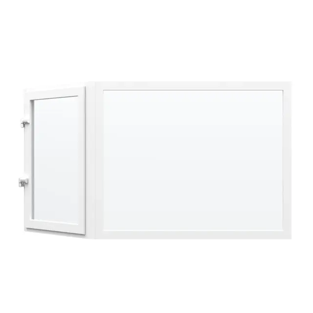 White UPVC Bay Window Front Fixed, One Side Outswing Openable by Simmply Perfect, Hyderabad