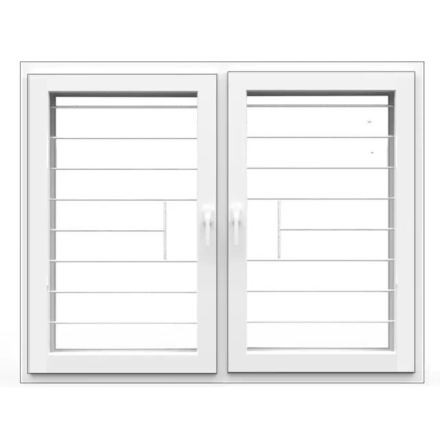 White UPVC Double Casement Window with Grill | Simmply Perfect White UPVC Double Casement Window with Grill by Simmply Perfect, Hyderabad